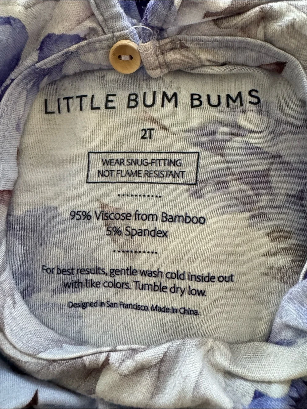 Little Bum Bums 2T Bamboo Twirl Dress Bodysuit Purple Floral Ruffle Bum EUC